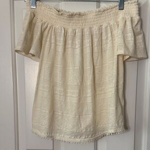 Xhilaration Cream Off-Shoulder Blouse XS